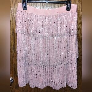 Shein Curve Shiny Pink Skirt